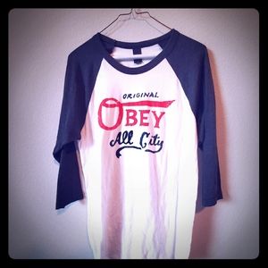 Obey raglan shirt